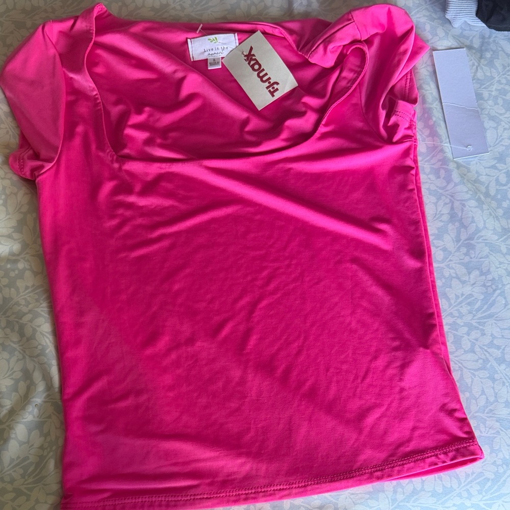 Vibrant Pink Short Sleeve Top